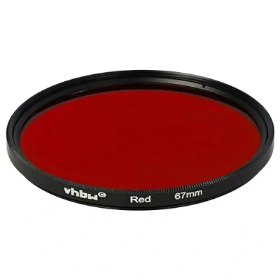 Abbildung von vhbw Universal Farbfilter rot für Kamera Objektive mit 67mm Filtergewinde Rotfilter