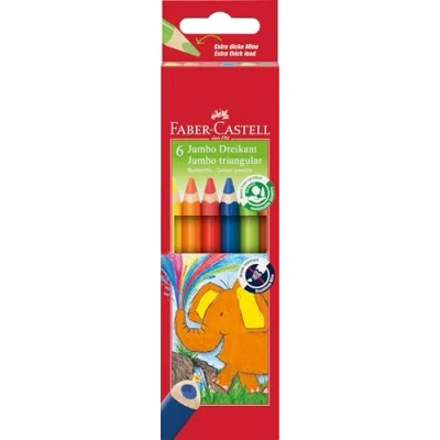 Abbildung von FABER CASTELL 116506 Jumbo Buntstifte, in dreikant Form, 5.4 mm, 6er Etui