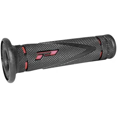Abbildung von Progrip Griffe, Artikel 838, gp racing, gelocht, 22/25 mm, rot/schwarz