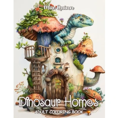 Abbildung von Dinosaur Homes Adult Coloring Book: Explore 50 Fantasy Fairy for Adults Relaxation, Stress Relief (Fantasy Books, Band 4)