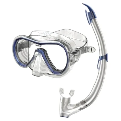 Abbildung von Seac Set Giglio Valve, Schnorchelset mit Maske und Schnorchel Wasserausblasventil für Erwachsene
