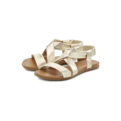 Abbildung von LASCANA Sandale &quot;Sommerschuh&quot;, aus Leder mit raffinierten Riemchen, Sandalette, Sommerschuh
