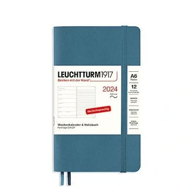 Abbildung von LEUCHTTURM1917 367801 Wochenkalender &amp; Notizbuch Pocket (A6) 2024, Softcover, Stone Blue, Deutsch, 12 Monate