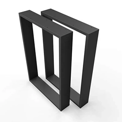 Abbildung von sossai® XXL Stahl Tischkufen TKK3 Rahmenprofil: 100 mm x 20 Breite 50 cm Höhe 72 Farbe: Schwarz 2 Stück Industrial Style Tischbeine, Tischgestell