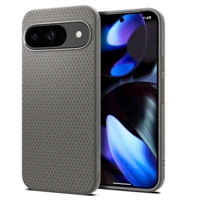 Abbildung von Google Pixel 9 Hülle Silikon Spigen Soft Case/Backcover Handyhülle Grau Shockproof/Stoßfest