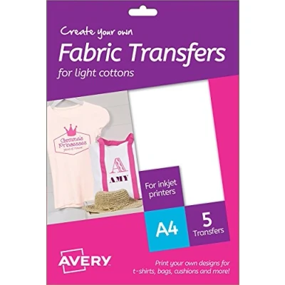 Abbildung von Avery T Shirt Transfer Stickers for Light Material (Pack of 5)