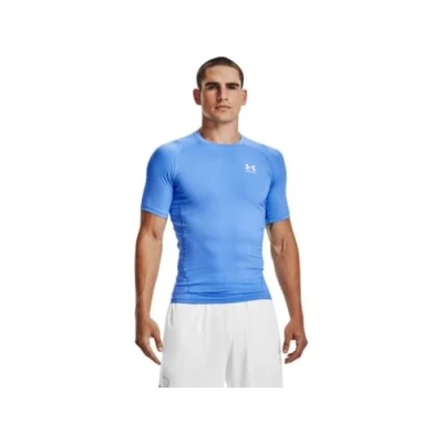 Abbildung von Under Armour Herren HeatGear Compression Short Sleeve T Shirt Kurzärmelig, Carolina Blue (475)/Weiß, XL