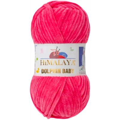 Abbildung von Himalaya Strickfein Dolphin Baby Bulky Chenille Garn 80324 pinkrot Häkelwolle, 120 m (Einzel Pack, 1 St), Superbauschiges