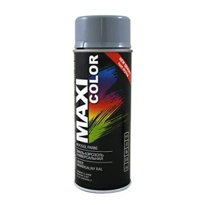 Abbildung von Maxi Color NEW QUALITY Sprühlack Lackspray Glanz 400ml Universelle spray Nitro zellulose Farbe schnell trocknender Sprühfarbe (RAL 7001 Silbergrau glänzend)