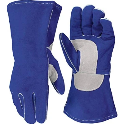 Abbildung von Verstärkte Schweißerhandschuhe (T10), Blau, Gelb