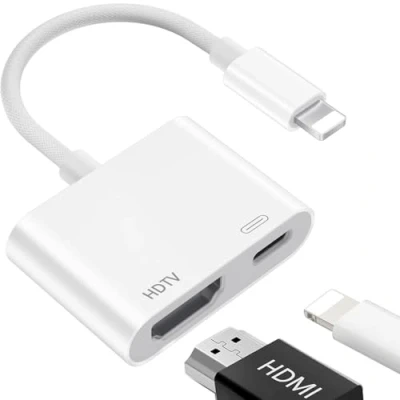 Abbildung von Lightning HDMI Adapter【Apple MFi Certified】, Adapter für iPhone iPad 1080P, Video Audio Sync Bildschirm Konverter, Kabel Verbinder Kompatibel mit TV/HDTV/Monitor/Projector
