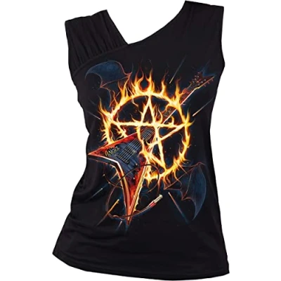 Abbildung von Spiral Hot Metal Frauen Top schwarz XXL 95% Viskose, 5% Elasthan Everyday Goth, Gothic, Rockwear