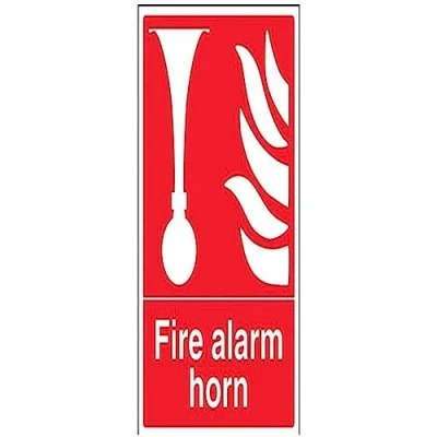 Abbildung von vsafety 13008bc s Fire Equipment, Schild, Alarm Horn&quot;, selbstklebend, Hochformat, 300 mm x 400 mm, rot