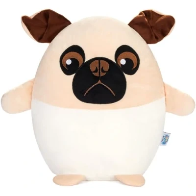 Abbildung von SQUISHBRUBIES Kuscheltier Max der Mops 35 cm Stofftier Superweich (1 St., Beige und Weiß), Plüschtier zum Kuscheln, Verschenken Sammeln
