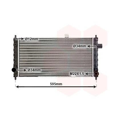 Abbildung von VAN WEZEL 37002050 Kühler, Motorkühlung Aluminium 530 285 40 Kühlrippen mechanisch gefügt OPEL: Kadett D Schrägheck, Ascona C Limousine, CC