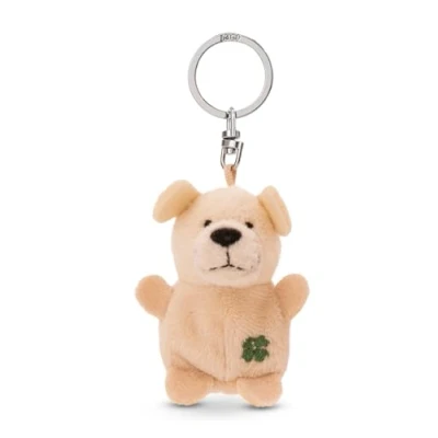 Abbildung von NICI Schlüsselanhänger Hund beige mit Kleeblatt 5cm
