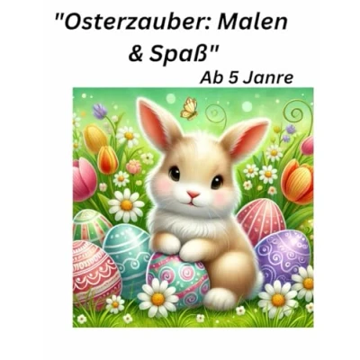 Abbildung von Ostermalbuch für Kinder. Rätsel und Ausmalspaß ab 5 Jahren Mit Osterhasen, Küken, Ostereiern Freien Seiten zum Zeichnen: Kreativer Mal ... Perfekt Ausmalen Entdecken