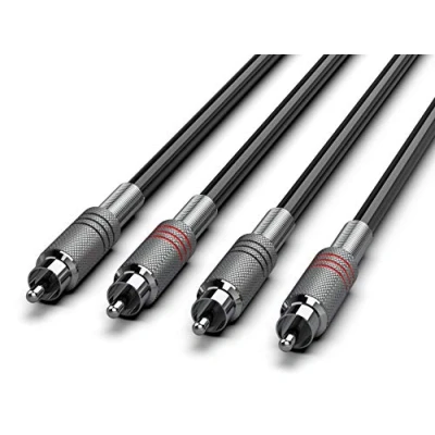 Abbildung von Audibax Silver Cable 2 RCA a Stereo 1.5 Metros Negro