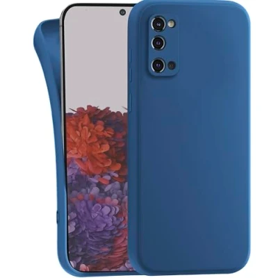 Abbildung von MyGadget Hülle kompatibel mit Samsung Galaxy S20 robuste Handyhülle TPU Case Slim Silikonhülle Back Cover Kratzfest Schutzhülle Matt Dunkelblau