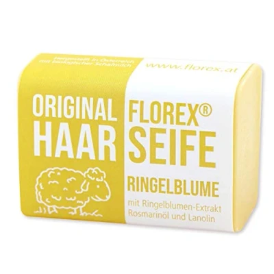 Abbildung von Florex Haarseife mit Schafmilch eckig 100g Schleife, Ringelblume