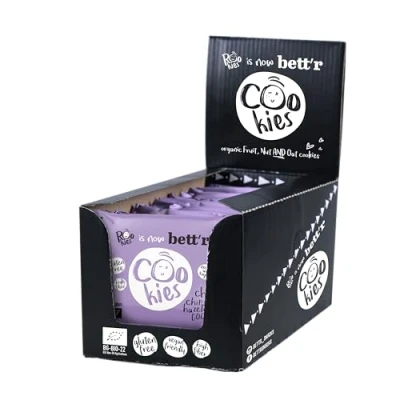 Abbildung von Bett&#039;r Choc Chip &amp; Haselnuss Vegan Kekse Einzeln Verpackt 100% Bio, Organisch, Glutenfrei, Ohne Zuckerzusatz 18 x 40 g