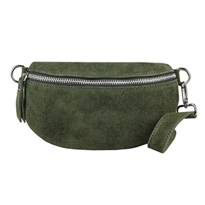 Abbildung von ITALYSHOP24 Bauchtasche Damen Leder Gürteltasche Hüfttasche CrossBody Handytasche, als Schultertasche, CrossOver, Umhängetasche tragbar