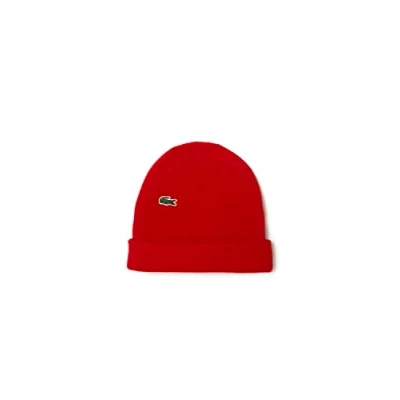 Abbildung von Lacoste Unisex Rb0003 Beanie Mtze, rot, Einheitsgröße