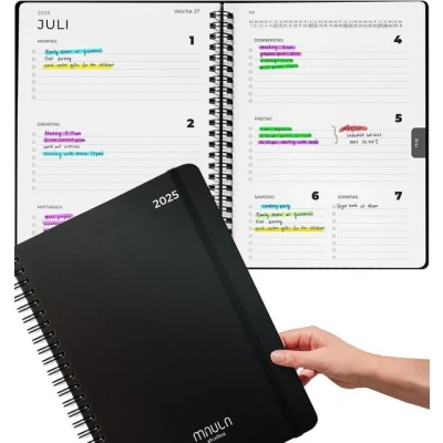 Abbildung von Milula Studios Terminplaner 2025 Minimalistischer Buchkalender 2025, Wochenplaner Terminkalender Buch mit Feiertagen