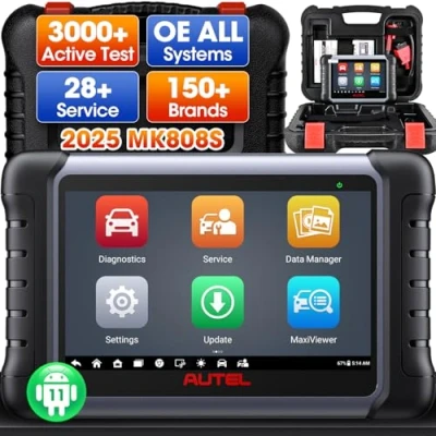 Abbildung von Autel Maxicom MK808S OBD2 Scanner 2024 Diagnosegerät mit Allen System &amp; 28+ Servicefunktionen, Öl Reset/EPB/BMS/SAS/DPF/TPMS und IMMO (MD802+ MaxiCheck Pro), Aktiver Test, Aufgerüstet von MK808