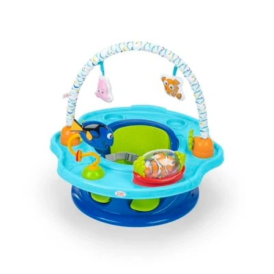 Abbildung von Bright Starts, Disney Baby Findet Nemo SuperSeat lustiger Babysitz zum Sitzen, Spielen und Essen, für Kinder von 4 Monaten bis Jahren, Blau