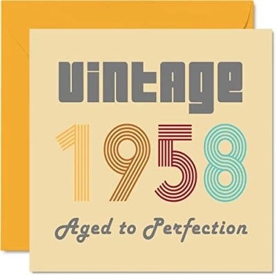 Abbildung von Geburtstagskarten zum 66. Geburtstag für Männer und Frauen Vintage 1958 Aged To Perfection 66 Lustig Sie Ihn 145 mm x Glückwunschkarten