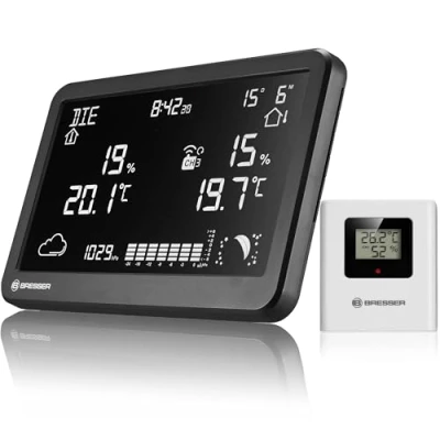Abbildung von Bresser MeteoTemp TBH Funk Wetterstation, Digitales Thermo Hygrometer, Innen /Außen Temperatur