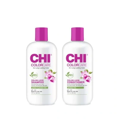 Abbildung von CHI COLORCARE Color Lock Shampoo &amp; Conditioner Set 355ml Each Farbschutz für Lebendige Haarfarben, Feuchtigkeitsspendend, Sulfatfrei