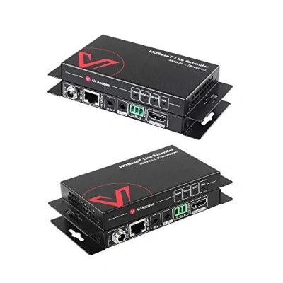 Abbildung von AV Access 4K HDMI Extender (HDBaseT) bis 70m, UHD 4K@60Hz/30Hz HDR10 und 3D, EDID Verwaltung, CEC, HDCP 2.2, 2 Wege PoE + IR RS232, Null Latency über Cat5e/6a/7, Plug &amp; Play