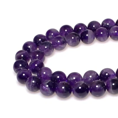 Abbildung von MJDCB Perlen zum Auffädeln 10mm 35 stück Zweifarbiger Amethyst Halbedelsteine mit Loch Natürliche Lose Runde Steinperlen für Herstellung Schmuck Armbänder Halsketten