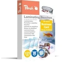Abbildung von Peach Laminierfolien 60x90mm Business Card 125 mic 100 pouches glänzend kompatibel mit Laminiergeräten aller Markenhersteller PP525 08