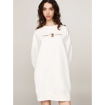 Abbildung von Tommy Jeans Jerseykleid &quot;TJW CREST Linear CREW DRESS EXT&quot;, mit Logoschriftzug