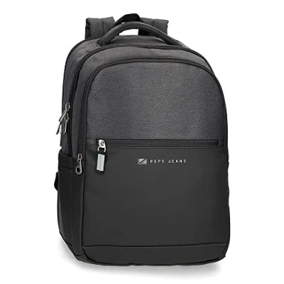Abbildung von Pepe Jeans Jarvis Rucksack für Laptop, anpassbar, 31 x 44 15 cm, Schwarz, 20,46 l