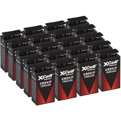 Abbildung von 20x Batterie Lithium 9 Volt Block 1200mAh, 9v E (U9VL, CR 9V, 6LR61) 10 Jahres ideal für z.B. Rauchmelder, Feuermelder, Messgeräte, Mikrofone u.v.m. AKKUman Set (20 Stück)