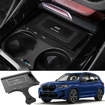 Abbildung von Singkin Kabelloses Ladegerät Auto für BMW X3 X3M 2018 2022 X4 X4M 2019 15W Wireless Schnellladendes Handy G01 G02 Center Console Zubehörfeld Geschenk Besitzer