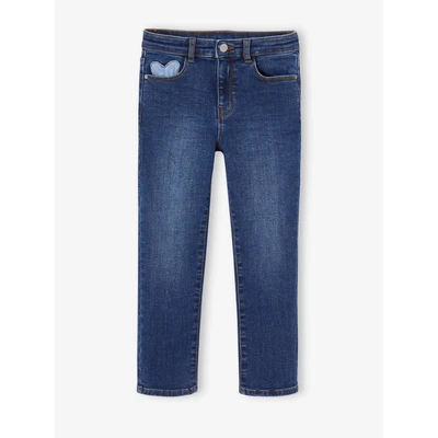 Abbildung von Vertbaudet Jeans Slim Fit für Kinder, Größe: 128, Dunkel blau