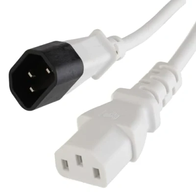 Abbildung von kenable Strom Verlängerungskabel, IEC Stecker auf Buchse, USV Kabel, C14/C13, 0,3 m, Weiß