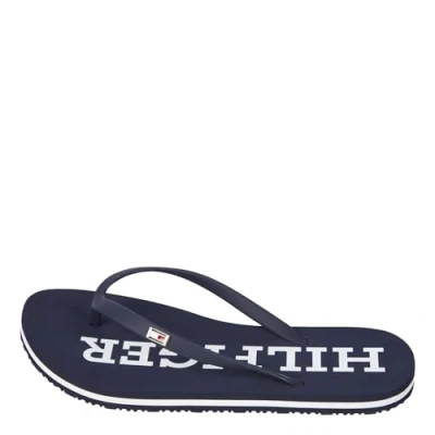 Abbildung von Tommy Hilfiger Damen Flip Flops Strap Beach Sandal Badeschuhe, Blau (Space Blue), 36