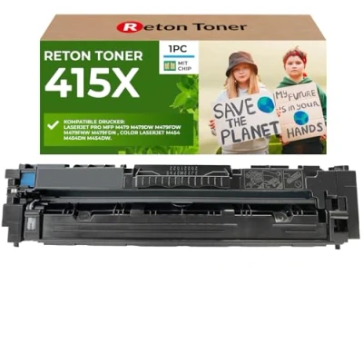 Abbildung von [Mit Original Chip wiederverwendet] Reton Toner kompatibel für 415A 415X HP Color Laserjet Pro MFP M479fdw M479dw M479fdn M479fnw M454dw M479 W2031X Keine UPDATEPROBLEME