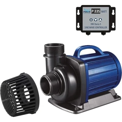 Abbildung von AquaForte Filter /Teichpumpe DM 10.000 Vario S, 34 85W, Durchfluss 6 10 m3 pro Stunde, Förderhöhe 5,5m, regelbar mit externem Controller. Ideal als Bachlauf /Wasserfallpumpe