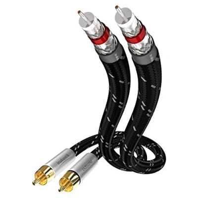 Abbildung von inakustik 006041007 Audiokabel 2 Cinch Stereo 0,75 m für Source Audio/DAC/Tuner/CD Player/Verstärker/Vorverstärker, Schwarz/Silber