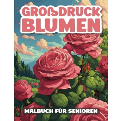 Abbildung von Blumen Malbuch für Senioren: Leichtes und einfaches entspannendes Senioren, Erwachsene ältere Menschen in Großdruck.