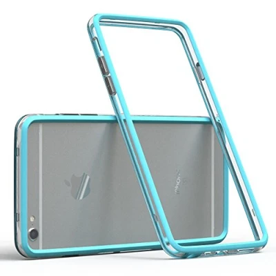 Abbildung von EAZY CASE Bumper kompatibel mit iPhone 6 / 6S Silikon Flexible Schutzhülle als Rahmenschutz in Hellblau