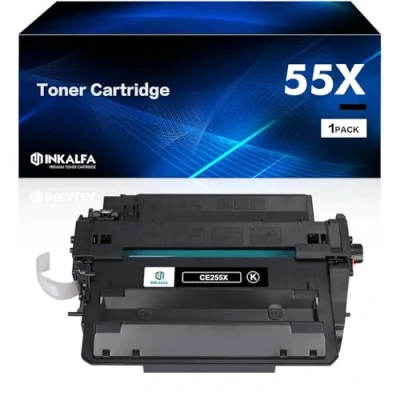 Abbildung von inkalfa Kompatibel für HP 55X 55A CE255X CE255A Toner Laserjet Enterprise P3015 P3015DN P3015D Pro 500 MFP M521DN M521DW M525 M525F M525DN M525C P3015X (Schwarz, 1er Pack)