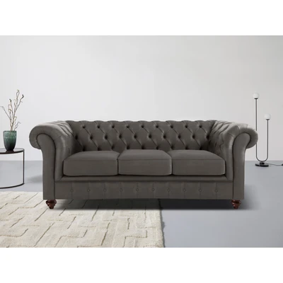 Abbildung von Home affaire Chesterfield Sofa &quot;Chesterfield 2 Sitzer B/T/H: 150/89/74 cm&quot;, mit hochwertiger Knopfheftung, auch in Leder